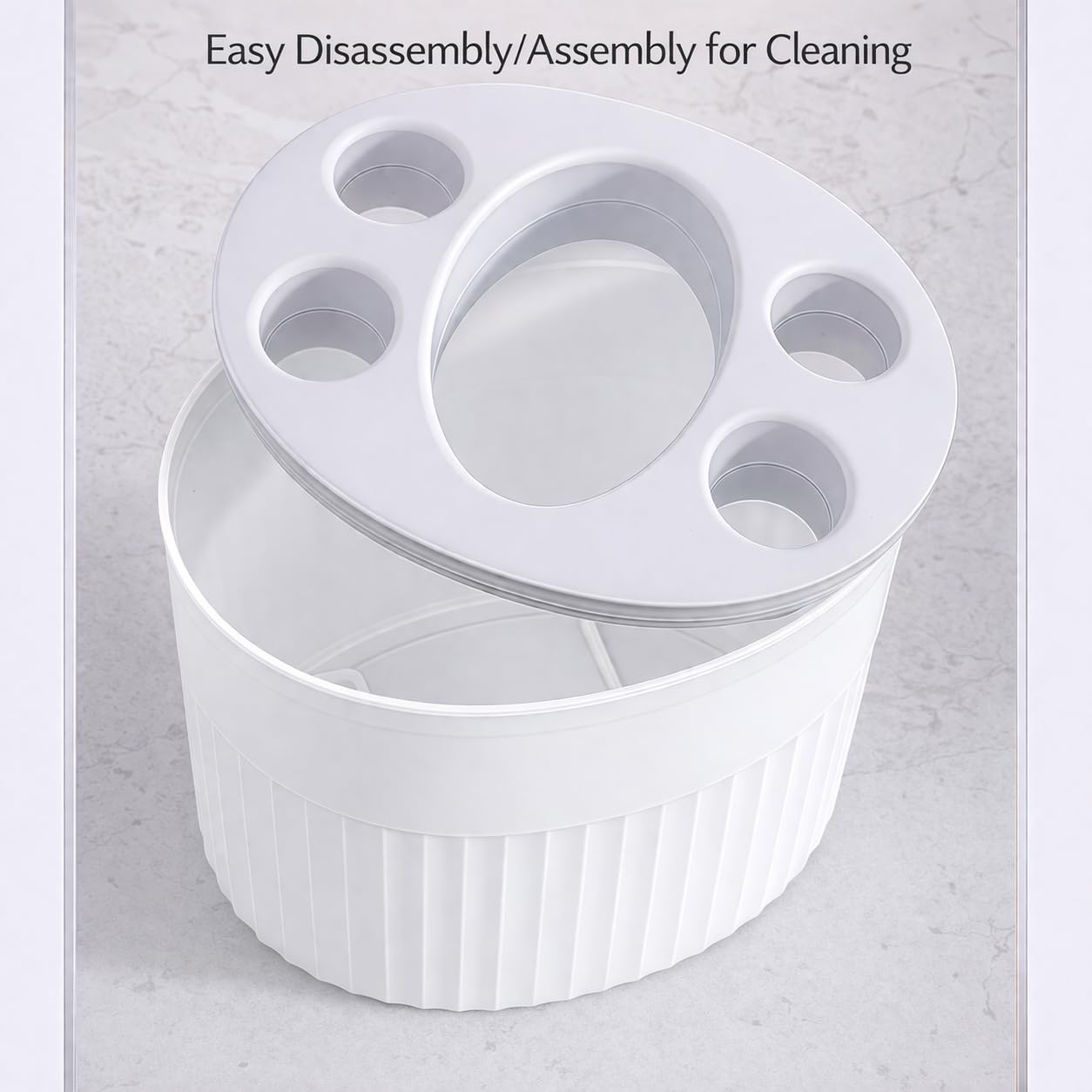 Toothbrush Holder for Bathroom Countertop, Multi-Slot Toothbrush Caddy with Drainage, Detachable Design, Non-Slip Base, Toothpaste Organizer