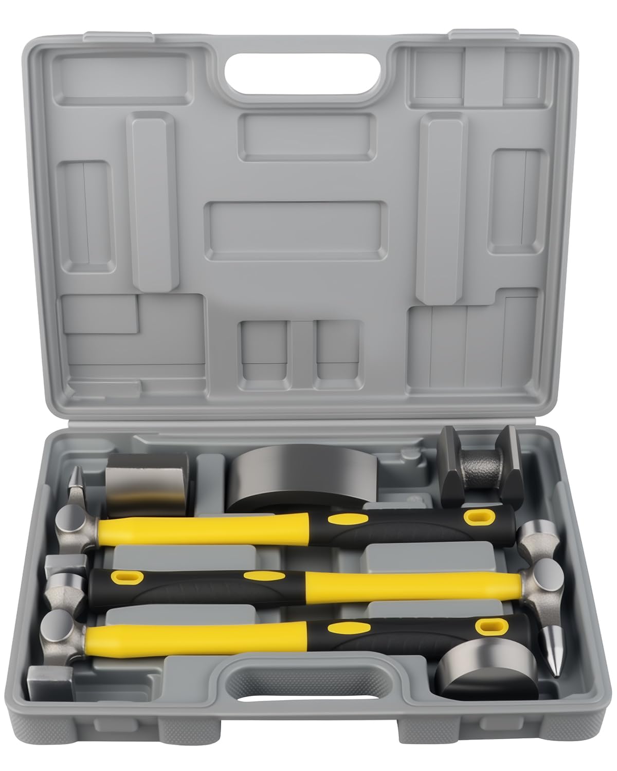 DAYUAN 7Pcs Craft Panel Beating Kit Panel Beating Hammer and Dolly Set Hammers Set for Car Auto Body Panel Repair with Storage Case