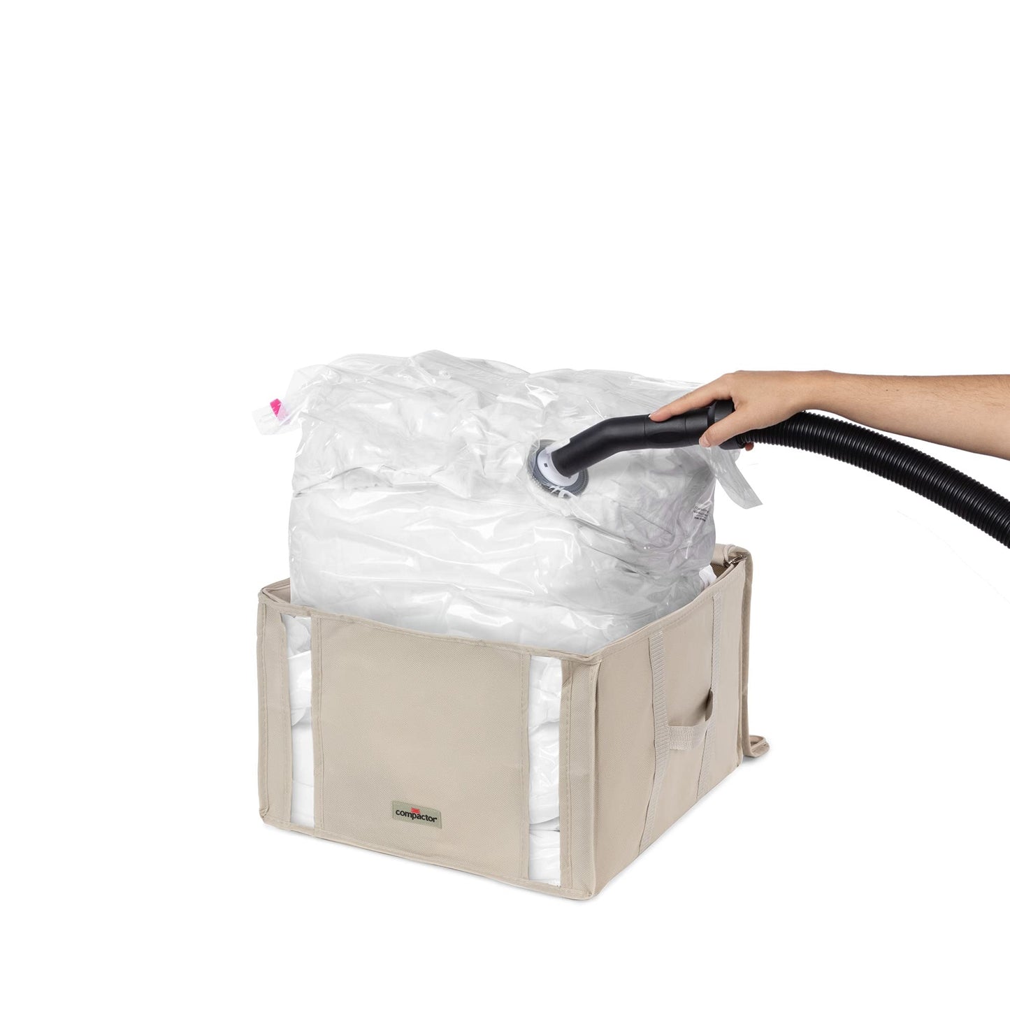 Compactor Dune 3D Semi-Rigid Vacuum Box, Medium, Beige – Space-Saving Solution (Sku: RAN7651)