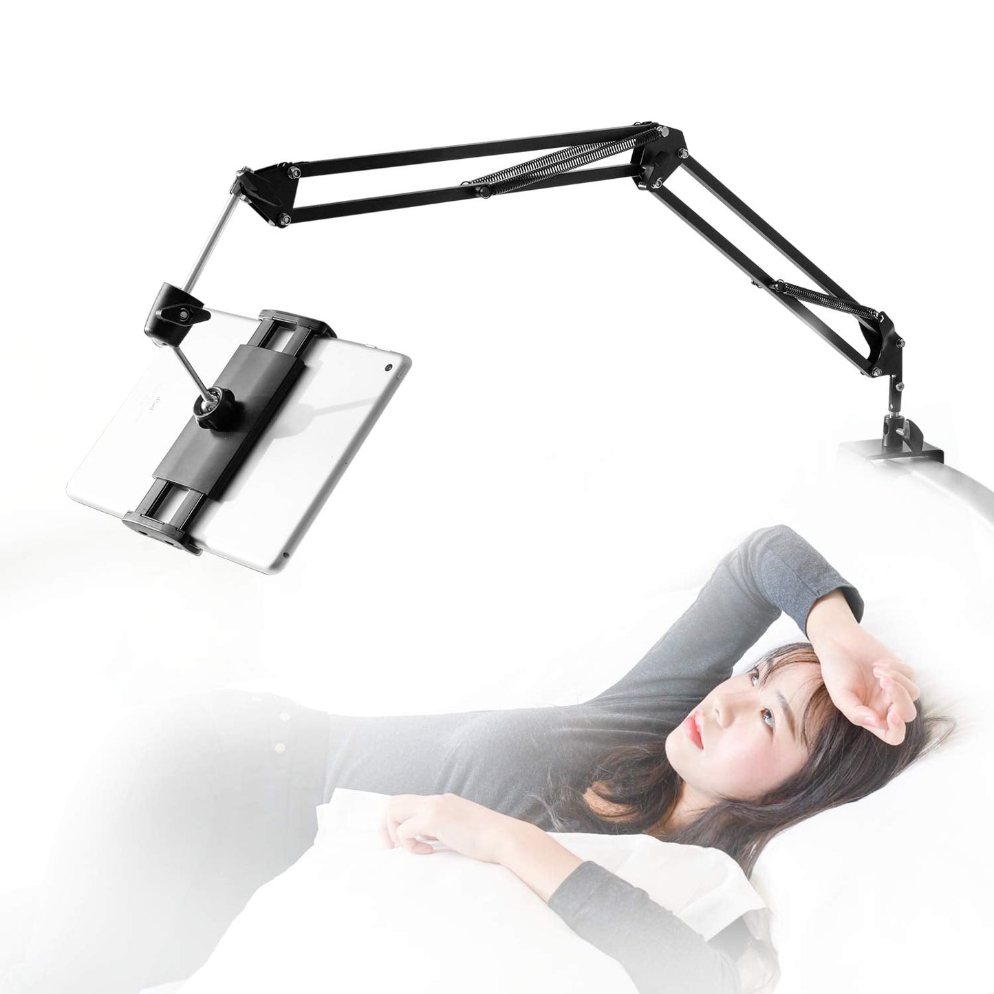 Tablet stand for bed, Adjustable Tablet Holder with 360 Degree Rotating&flexible Arm Compatible with iPad 2023,iPhone 15 Pro, Switch, Kindle,Samsung