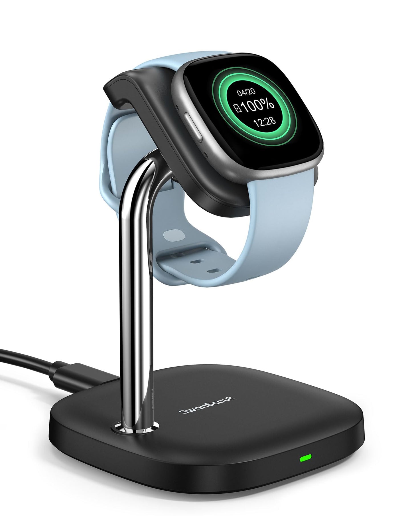 SwanScout Charger Stand for Fitbit Versa 4/Fitbit Versa 3/Fitbit Sense 2/Fitbit Sense, Magnetic Fast Charging Dock, SwanScout 505FB (Not for Other