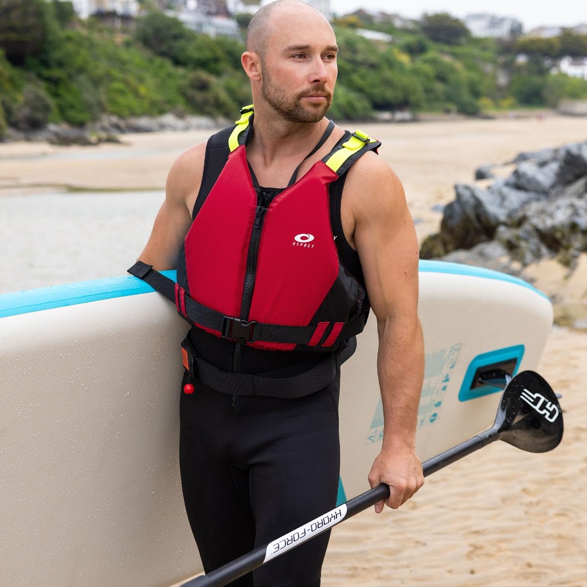Osprey | Adult Buoyancy Aid 50N, PFD Swim Vest, Waterproof Float Jacket for Watersports, Paddleboarding and Kayaking Red L/XL