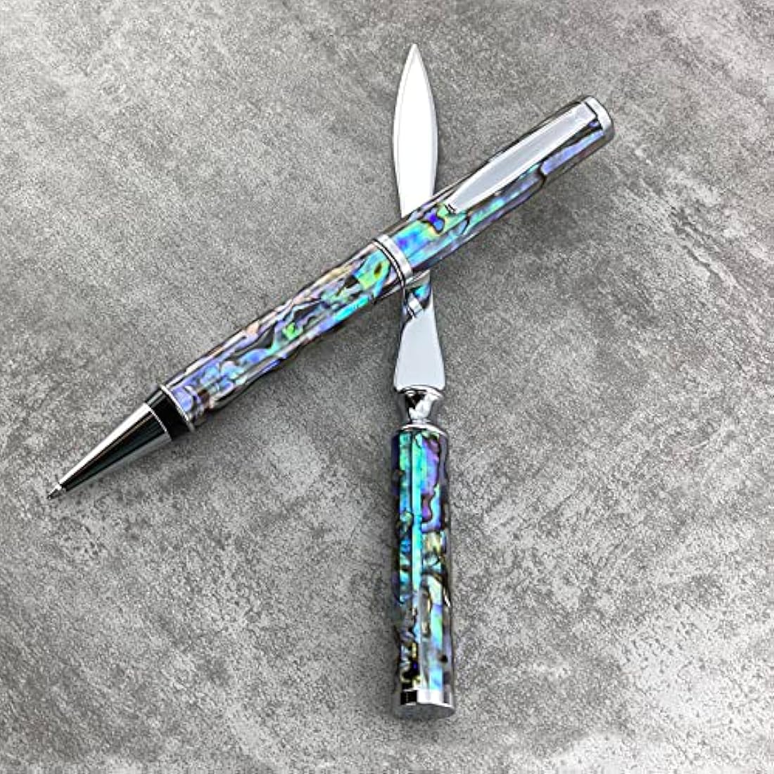 LACHIEVA LUX Luxury Abalone Shell Ballpoint Pen & Letter Opener Set, Unique Gift for Men & Women, Great for Christmas and Special Occasions