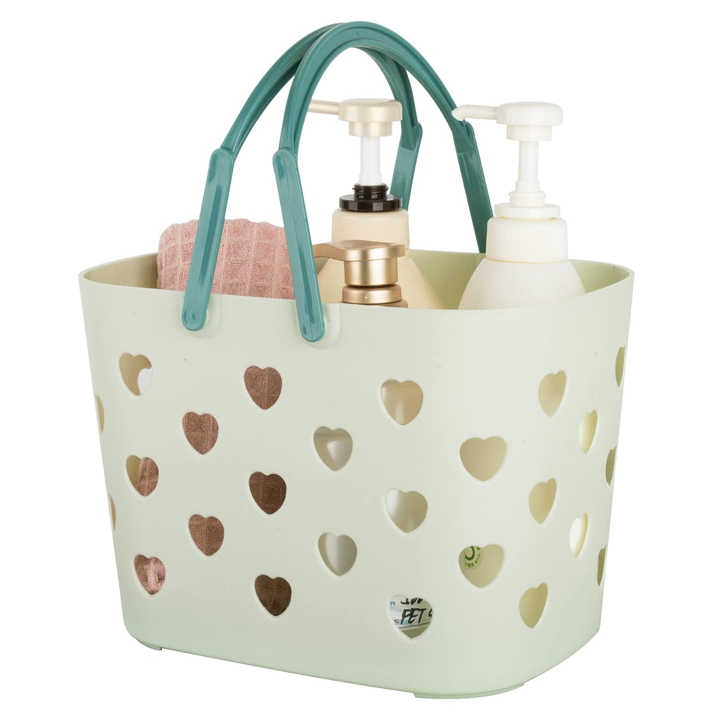 Anyoifax Portable Shower Caddy Tote Plastic Storage Basket with Handle Box Organizer Bin for Bathroom, Pantry, Kitchen, College Dorm, Garage - Green