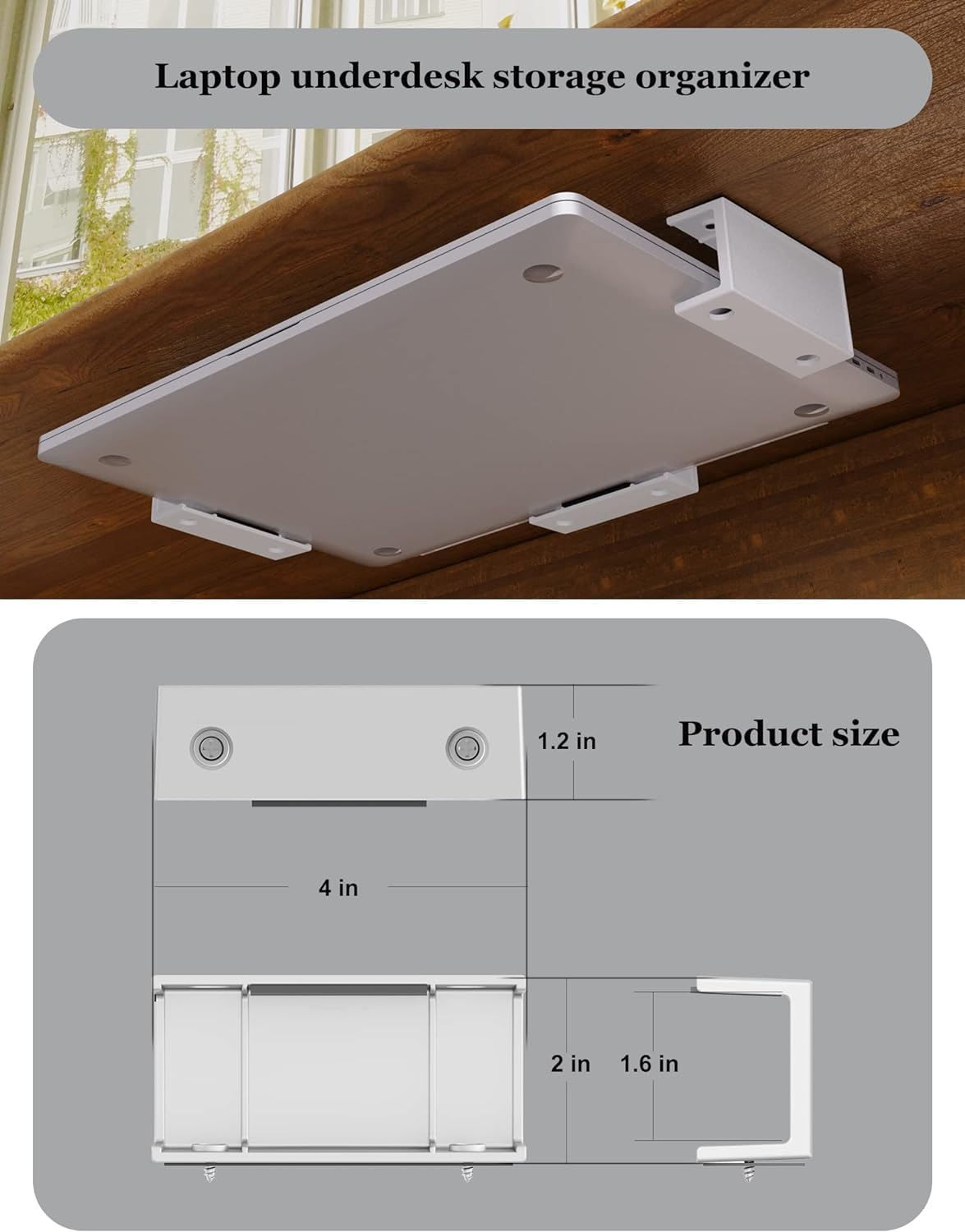 sciuU Under Desk & Wall Mount Holder Storage for Laptop Tablet Keyboard
