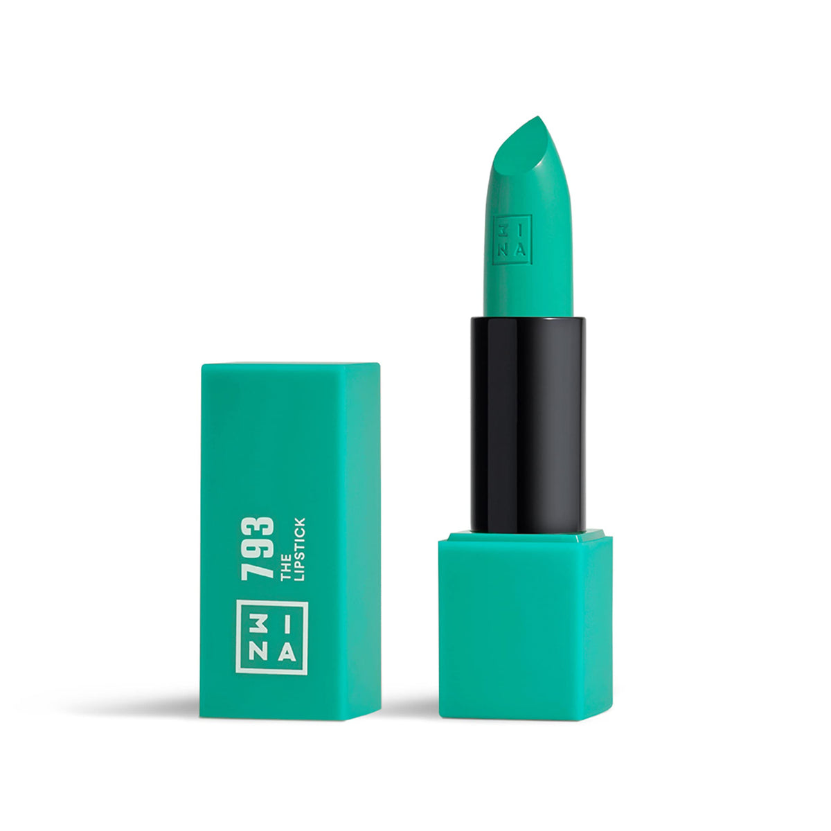 3INA MAKEUP - Vegan - The Lipstick 793 - Turquoise - Highly Pigmented Shades - Moisturizing Creamy Texture - Smooth Formula - Intense Color - Shiny