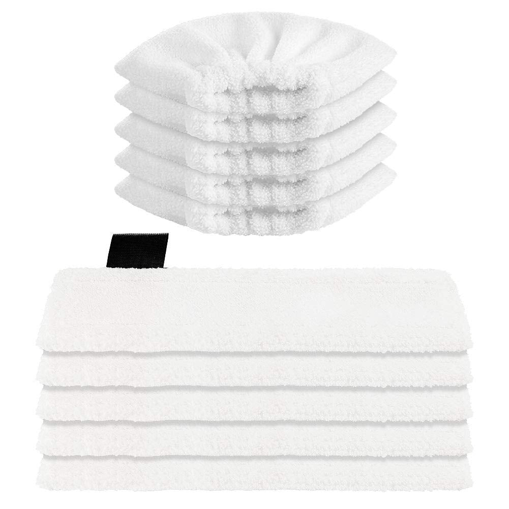 Sunnila 10 Microfibre Cloth Cover Pads Set Washable 5 Floor Nozzles + 5 Hand Nozzles for K?rcher EasyFix SC1, SC2, SC3, SC4, SC5 Steam Cleaners Pack