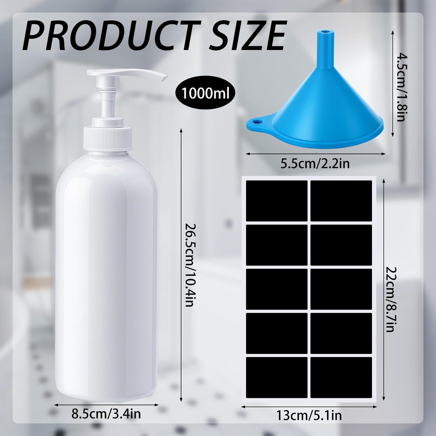 Invalidism 2Pcs Pump Bottle Dispenser 35oz Refillable Press Bottles