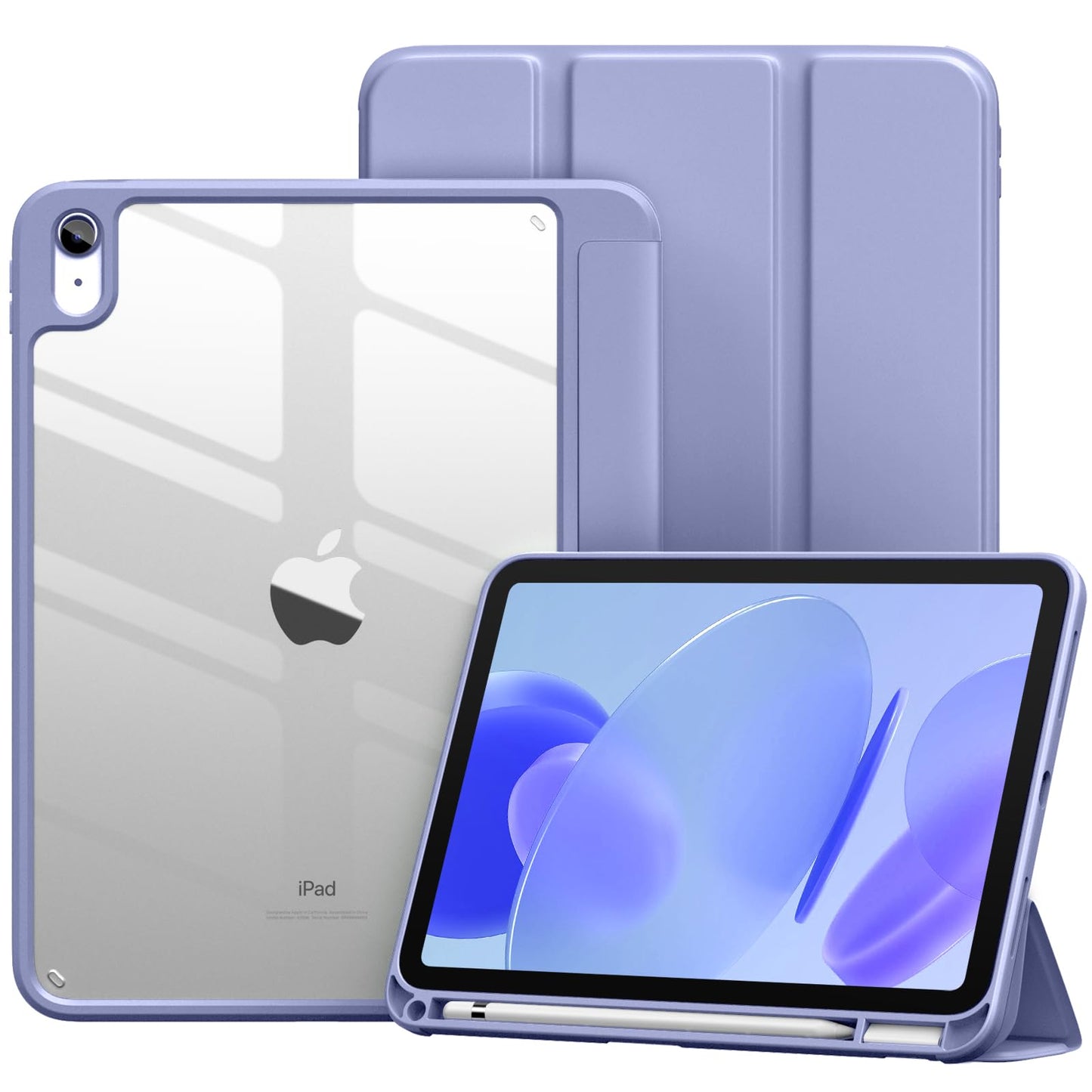 Vobafe Case for iPad A16 11th Generation 11 inch 2025/iPad 10th Generation 10.9 inch 2022, PC Clear Back Cover, Trifold Stand for iPad 11th/10th with