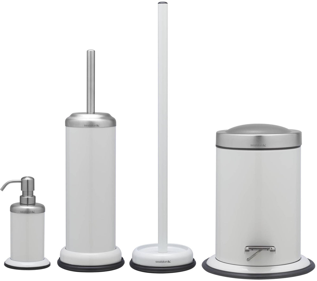 Sealskin Acero Pedal Bin, Stainless Steel, White, 22.4 x 23 x 28.5 cm