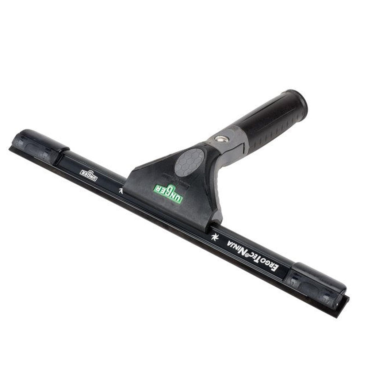 UNGER ErgoTec Ninja Squeegee 40 35cm - Large Squeegee Blade, Aluminum Channel & Rubber Grip Handle - Window Cleaning Equipment, Black