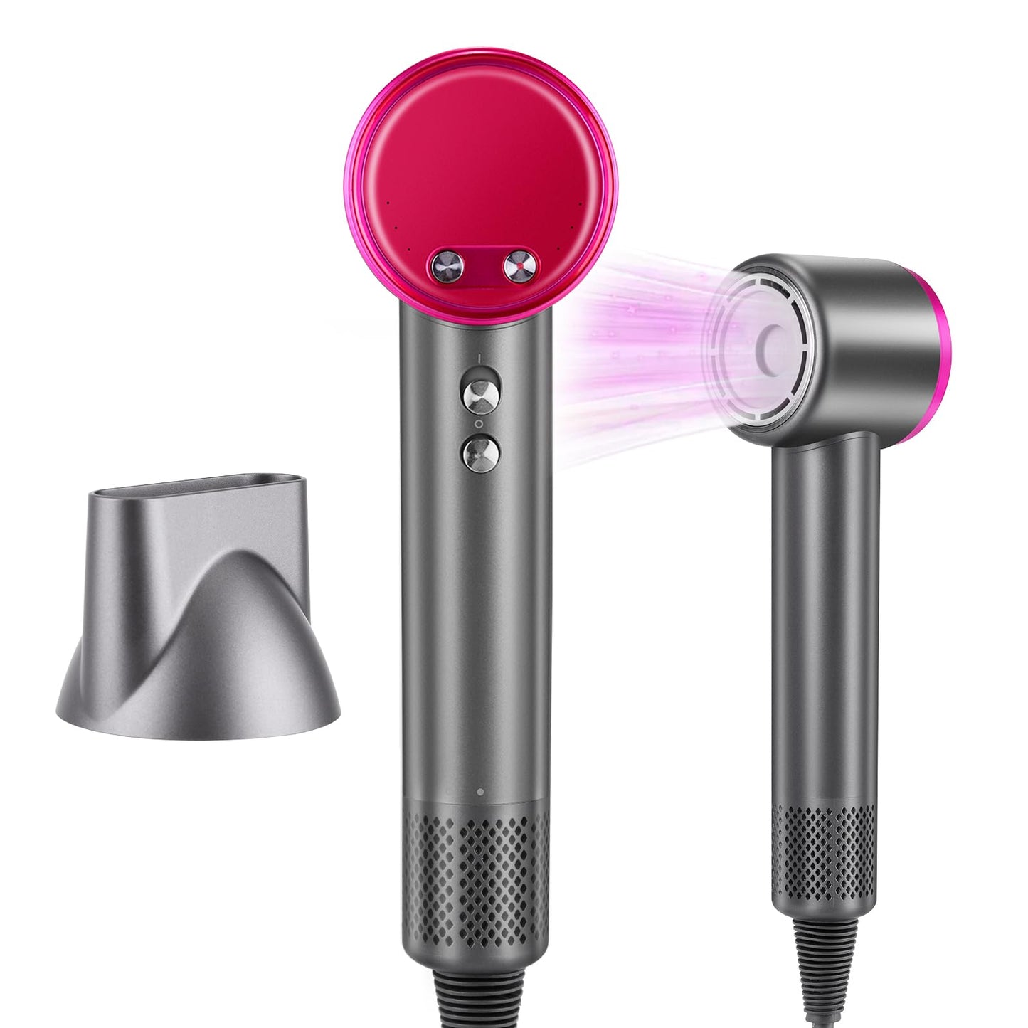Hair Dryer, Professional Ionic Hair Dryer with 3 Speed 4 Heat Setting, Brushless Motor 110000 RPM Low Noise Thermo-Control Travel Hairdryers with