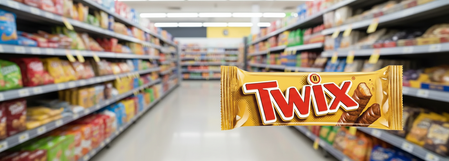 32 x Twix Chocolate Biscuit Twin Bars  - 50GM