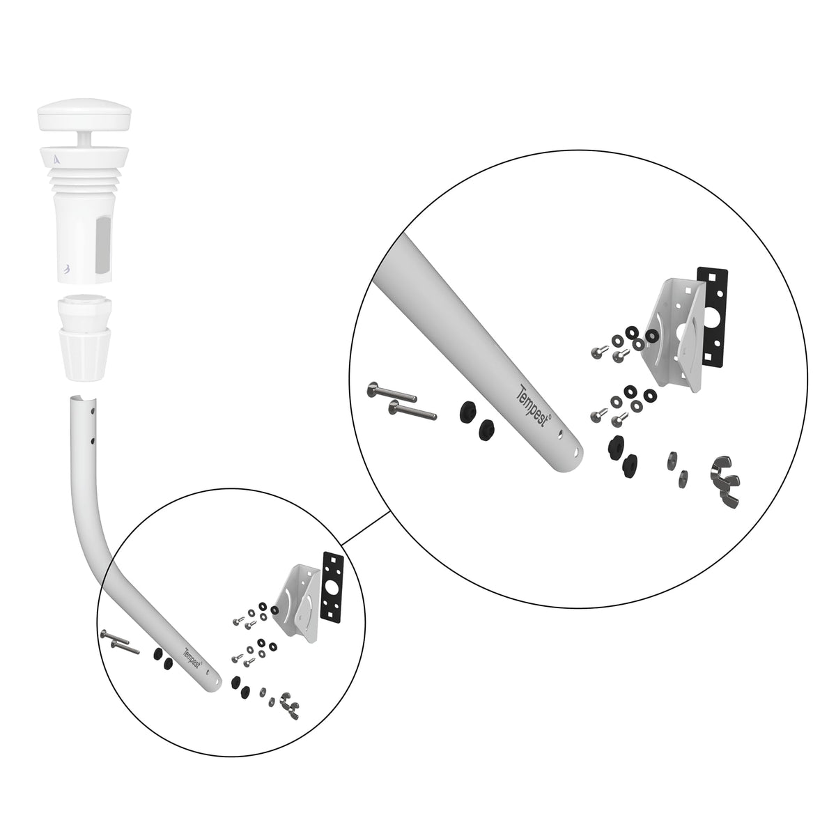 Tempest Universal Mount- Adjustable Outdoor Weather Station Mounting Kit - Easy Installation, Solid Structure, Weather Proof