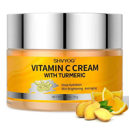 Turmeric Vitamin C Face Cream, Vitamin C Face Moisturizer, Anti-aging Hydration Skin Firming & Brightening Cream for Dark Spots, Wrinkles, Uneven Skin