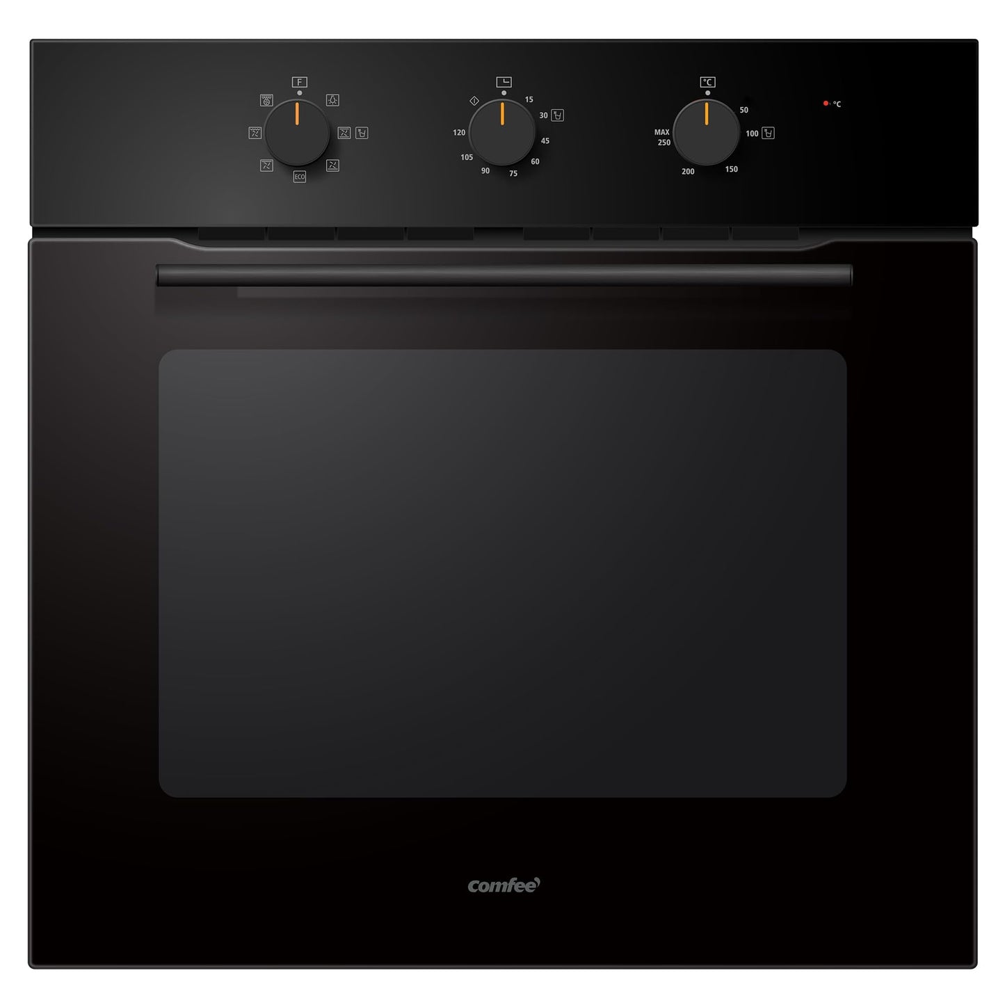 COMFEE' 60L, 60cm Wide, Single Electric Built-in Fan Oven, 8 Oven Function with Air Fry, Multiphase Cooking and Easy Cleaning Removable Door -