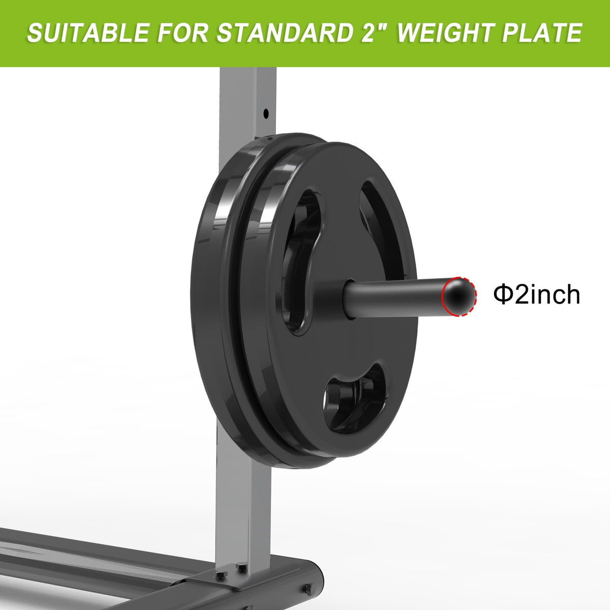 Kipika 2x2 Power Rack Olympic Weight Plate Holders - For 5/8" & 1" Holes, Stores Olympic 2-inch Plates - Set of 2