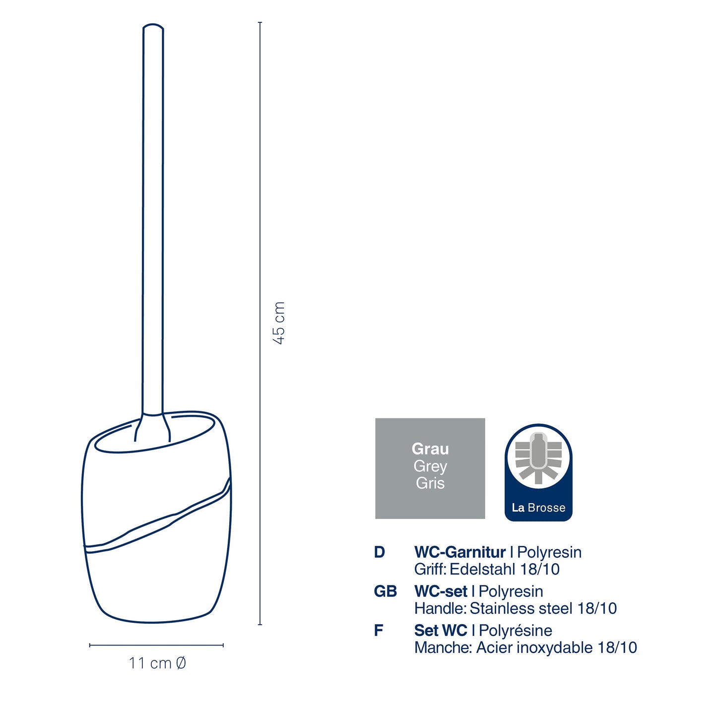 Kela "Talus Poly WC-Set, Plastic, Grey
