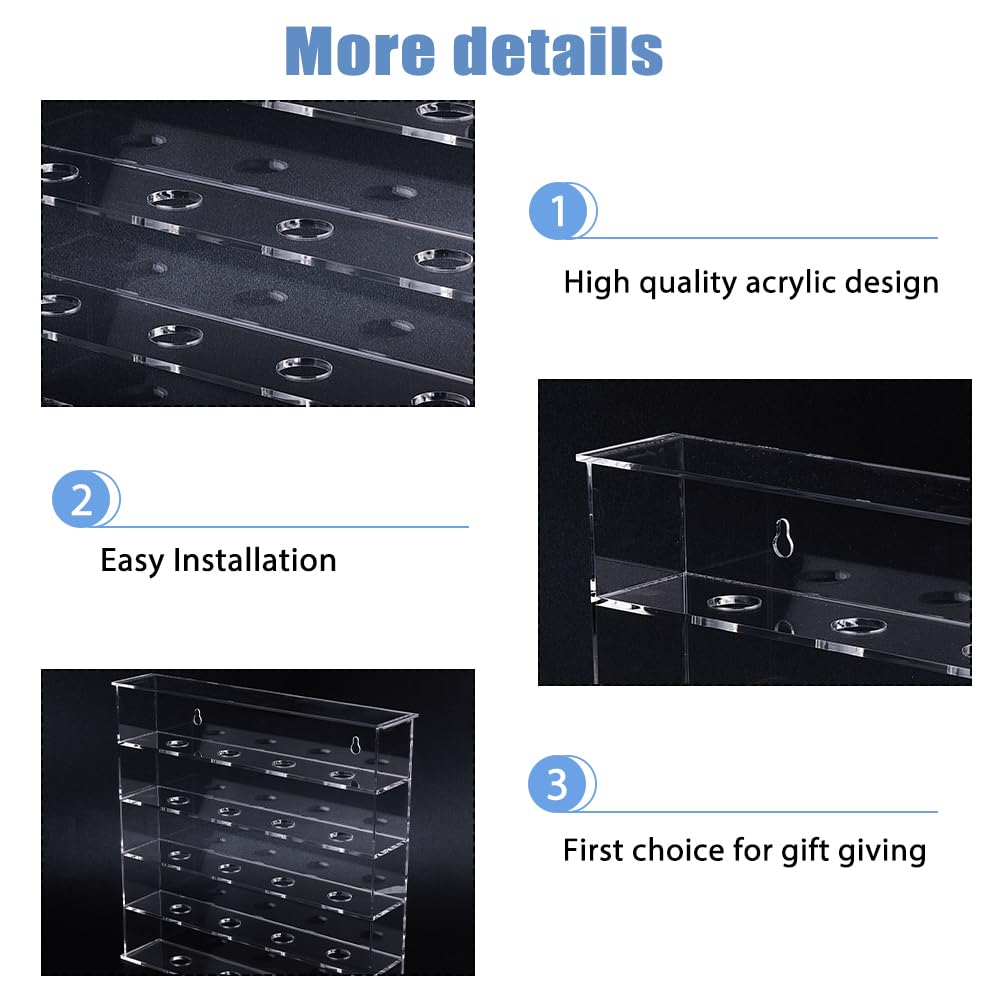 SUPERFINDINGS 1 Set Mountable Golf Ball Holder Golf Ball Collection Acrylic Display Cabinet Clear Showcase Racks for Hanging Display Shelves for Shop