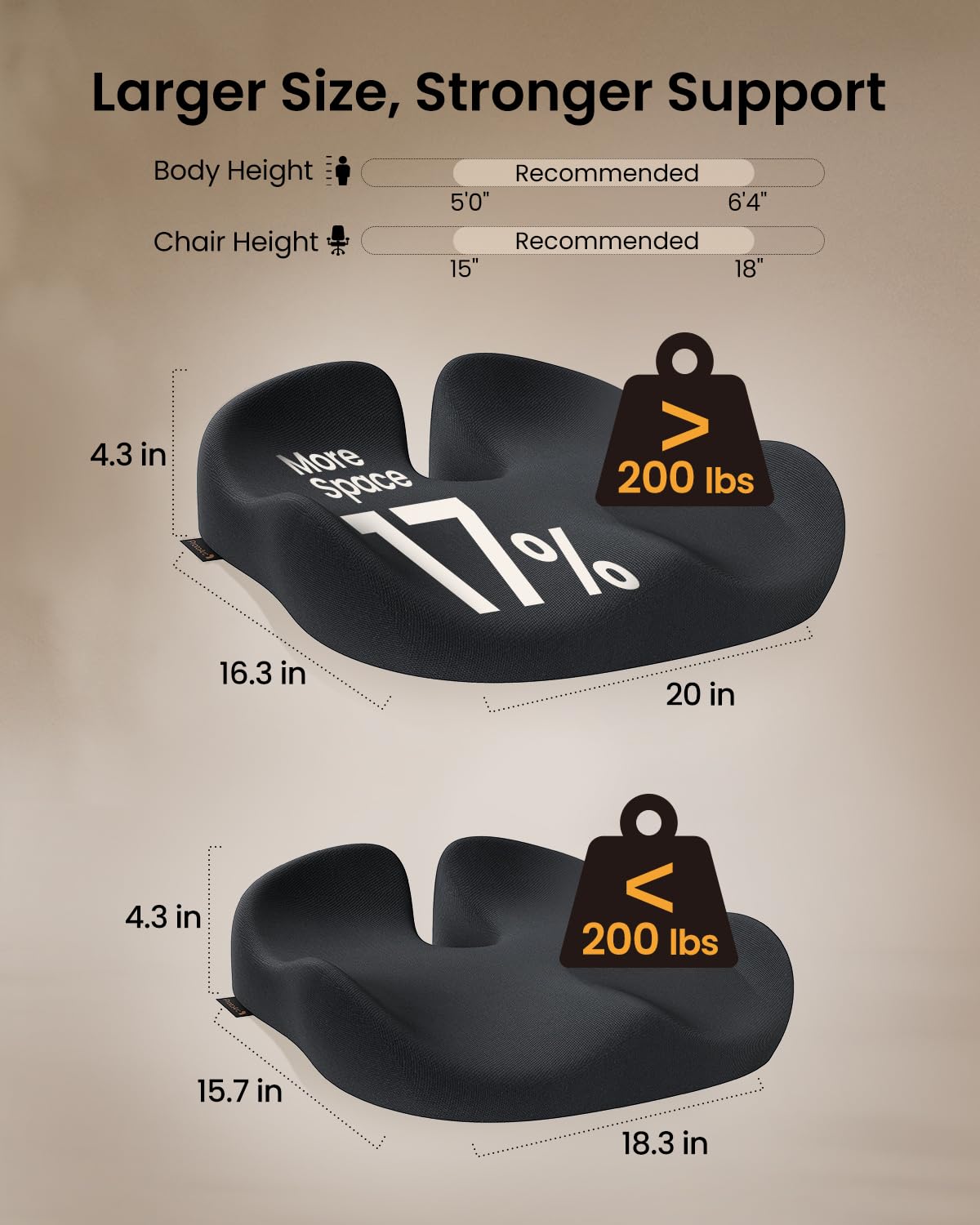 ProtoArc Extra Large Ergonomic Seat Cushion for Office Desk Chair