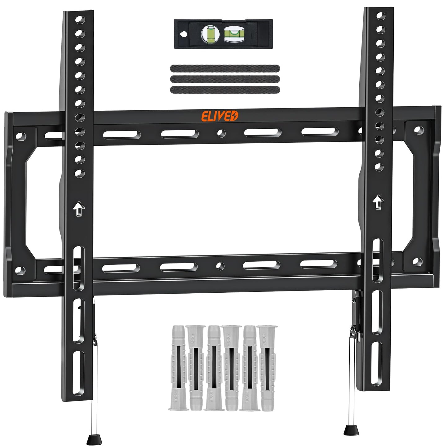 ELIVED Fixed TV Wall Bracket for Most 26-60 Inch LED, LCD, OLED Flat or Curved TVs, Ultra Slim Wall Mount with VESA 75x75mm-400x400mm up to 45KG, Low
