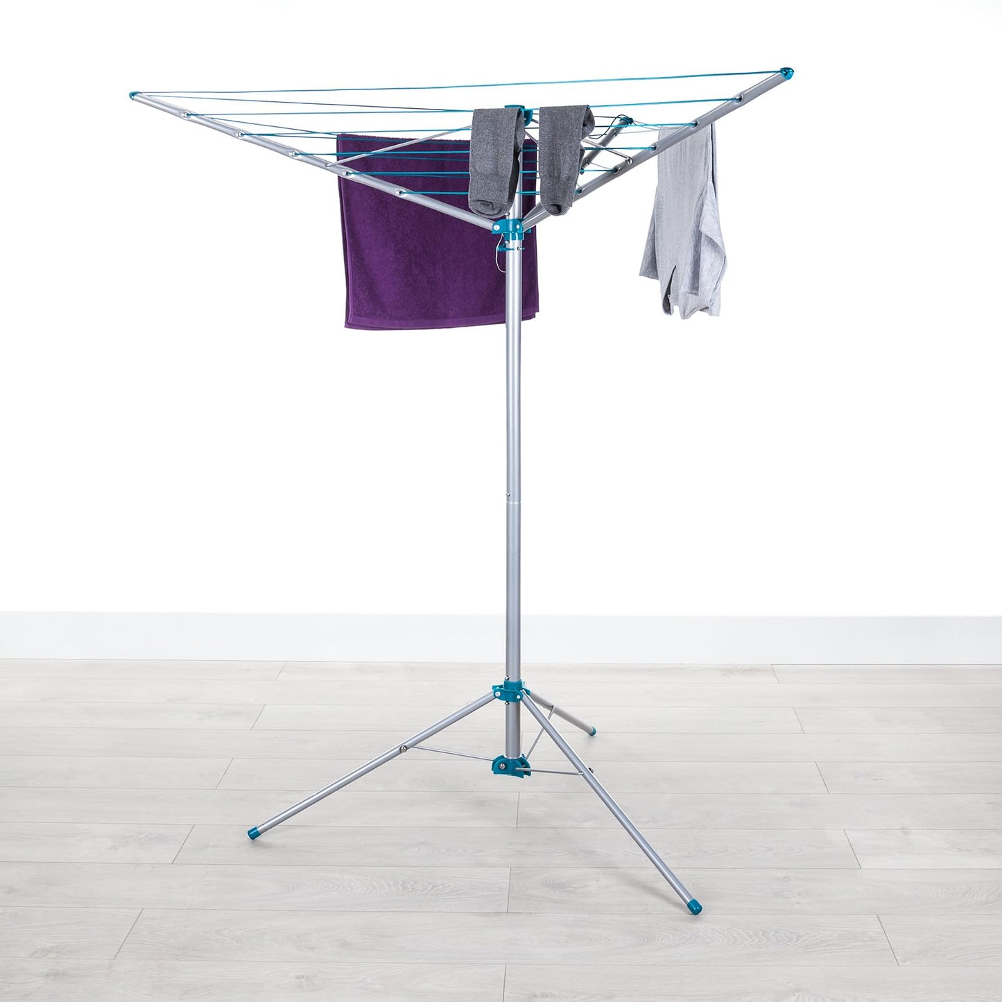 Minky Freestanding Portable Rotary Airer Washing Line for Indoor, Outdoor, or Camping Use, Silver