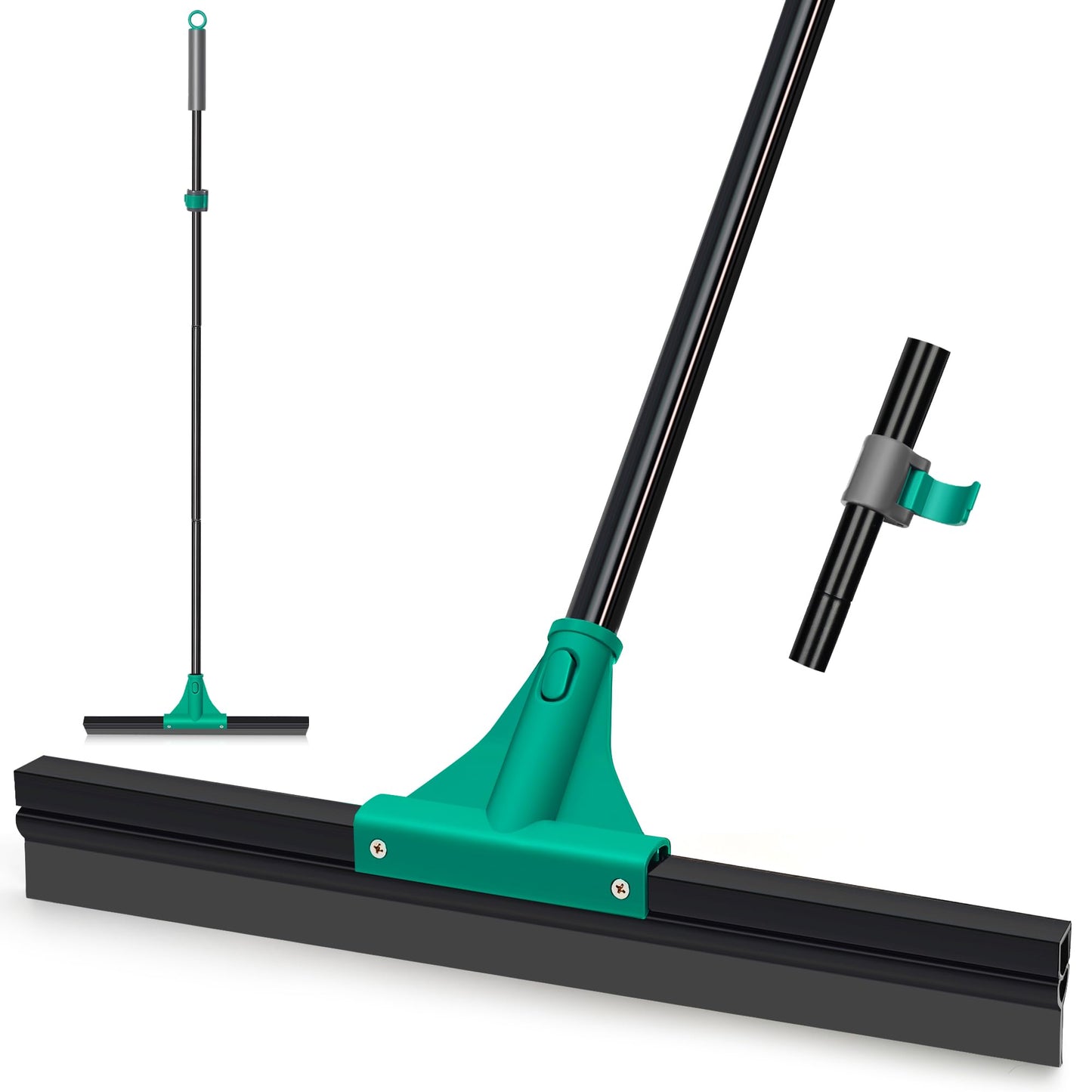 JEHONN Floor Squeegee Heavy Duty with 148 cm Long Handle, Rubber Scraper Broom for Wet Room Garage Concrete Bathroom Tile Marble Shower Glass Shop