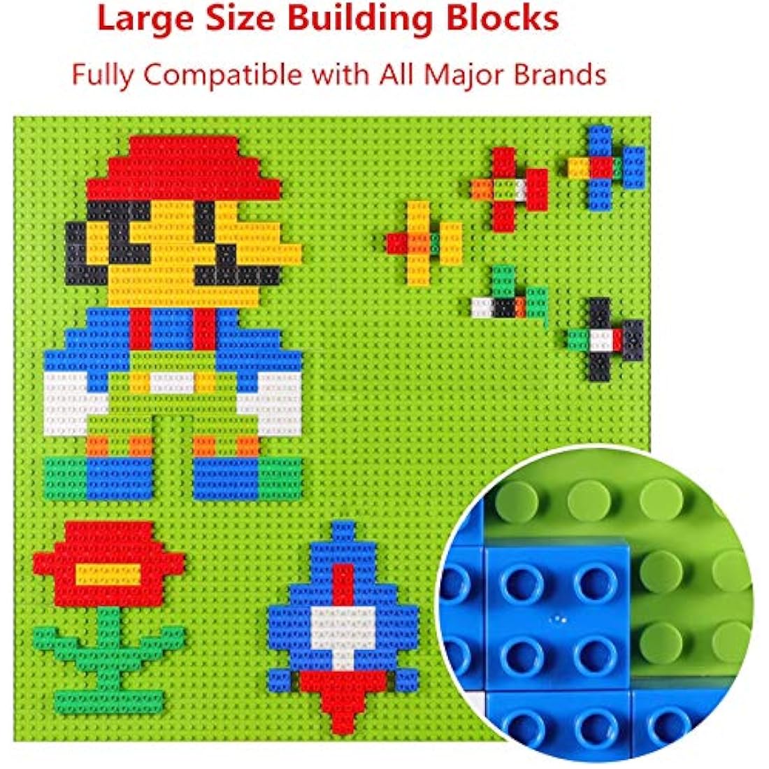 Big Building Block Set - 214 Pieces Toddler Educational Toy Classic Large Size Building Block Bricks - 13 Fun Shapes and Storage Bucket - Compatible with All Major Brands Bulk Bricks Set for 3+ Ages