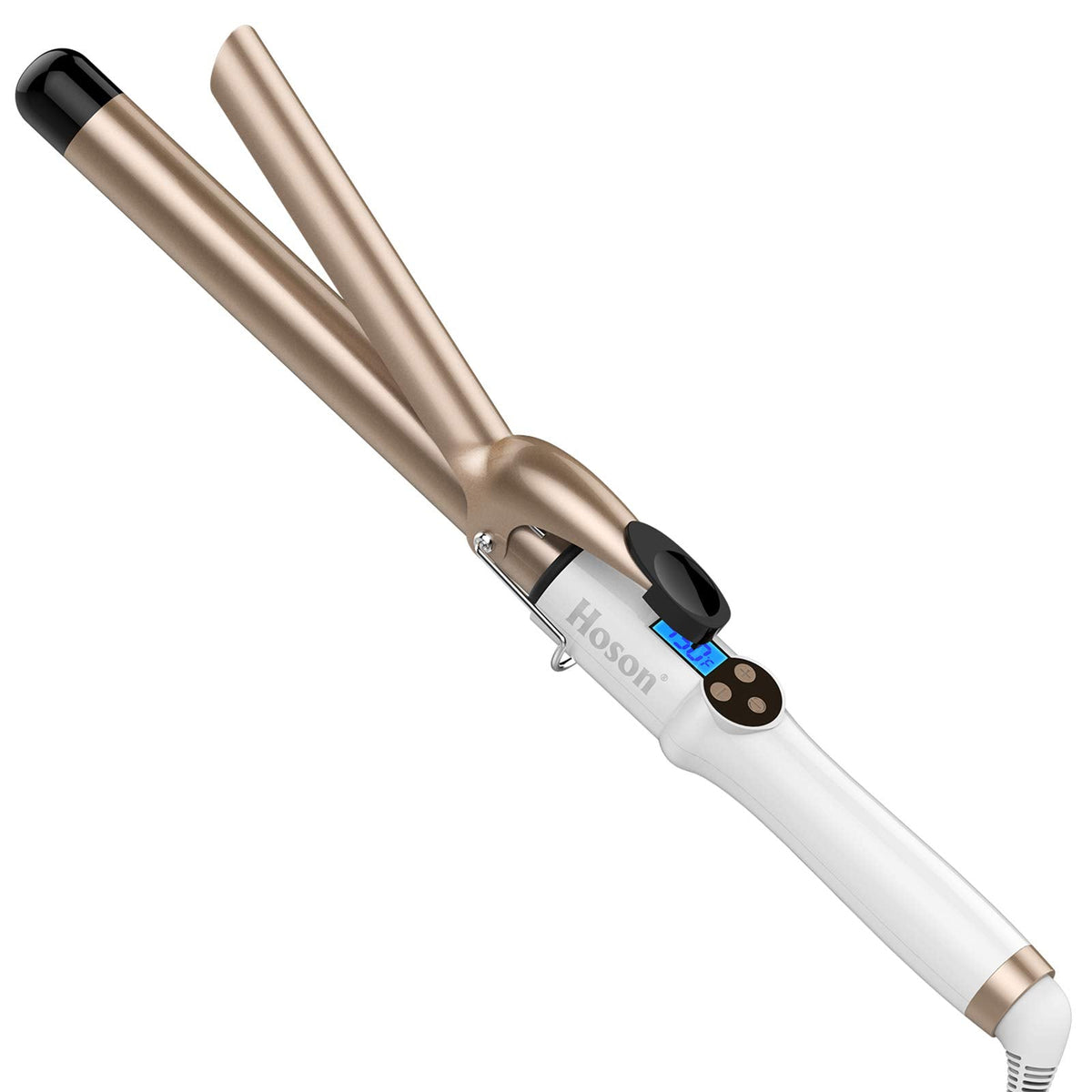 Hoson 25mm Curling Tongs, Long Barrel Curling Iron for Long Hair, Professional Ceramic Tourmaline Curling Wand, LCD Display with 9 Heat Setting(110?