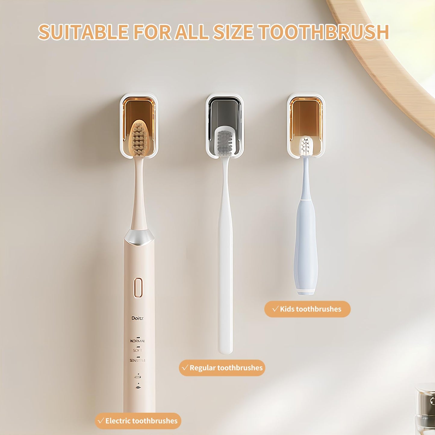 Wall Mounted Toothbrush Holders for Bathroom