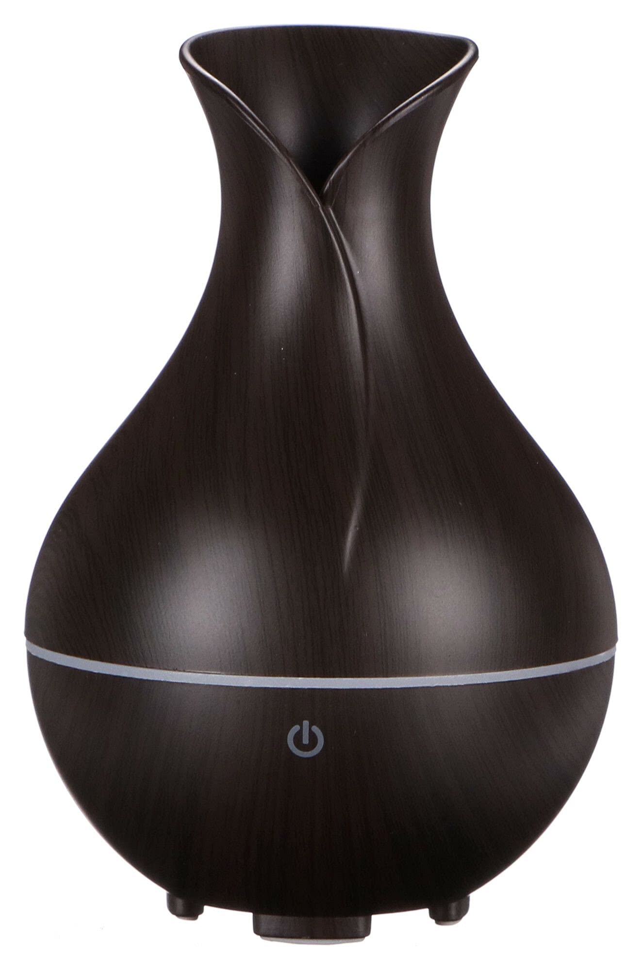 SIXTOL Bloom Aroma Diffuser with LED | Colour Dark Wood 200 ml | Ultrasonic Humidifier for Humidification and Fragrance of Home, Bedroom, Office |