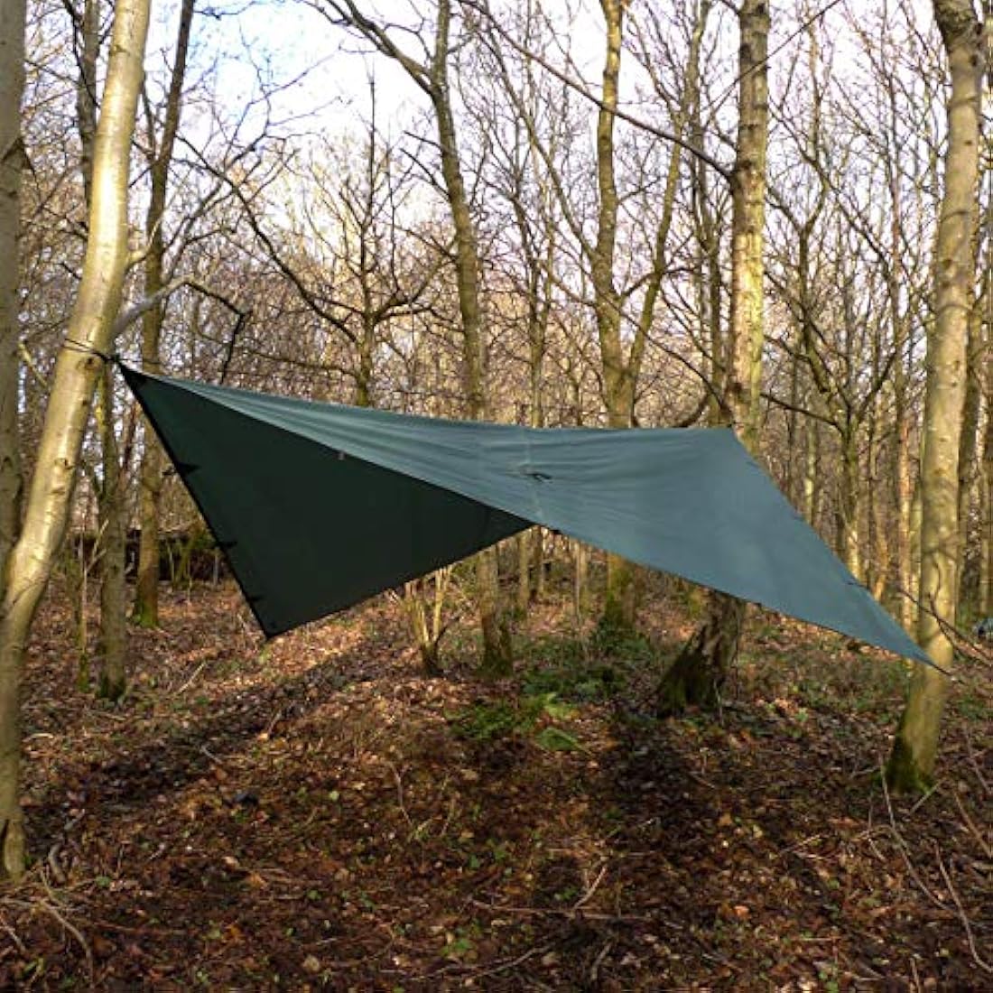 DD Hammocks - DD Tarp 3.5 x 3.5 - Olive Green - Fully Waterproof Lightweight Tarp Shelter For Outdoor Hammock Camping And Bushcraft