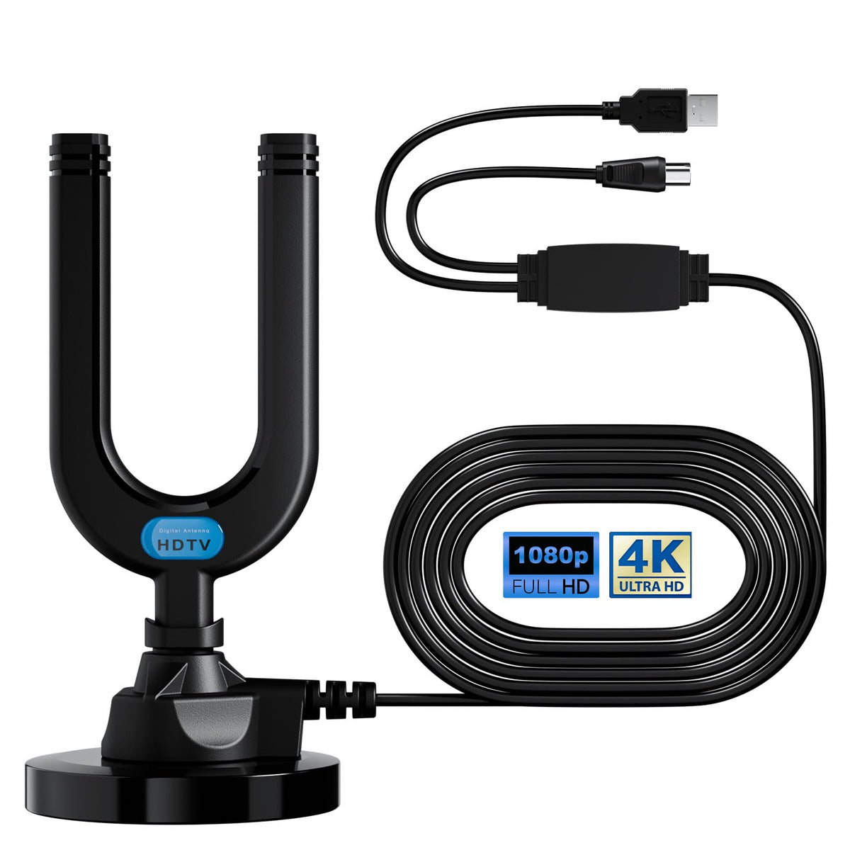Diswoe TV Aerial, Indoor TV Aerial for Smart TV with Signal Booster High Gain Freeview Outdoor Antenna for 4K 1080P HDTV & VHF UHF DAB Radio with 26Ft