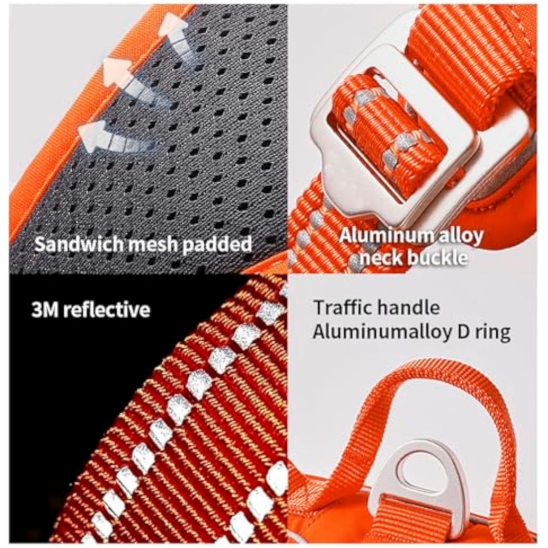 WINHYEPET True Love No-Pull Dog Harness,Adjustable Outdoor Vest Reflective Nylon Soft Pet Harness Dog Suitable Small Medium Large Breeds TLH5654(Purple,M)