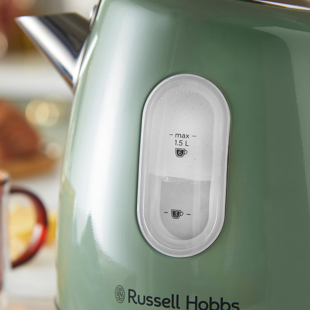 Russell Hobbs Electric Kettle (For Hot Water, Tea or Coffee, 1.5L, Fast Boil, Stainless steel with grey accents, Pull off lid, Perfect pour spout,