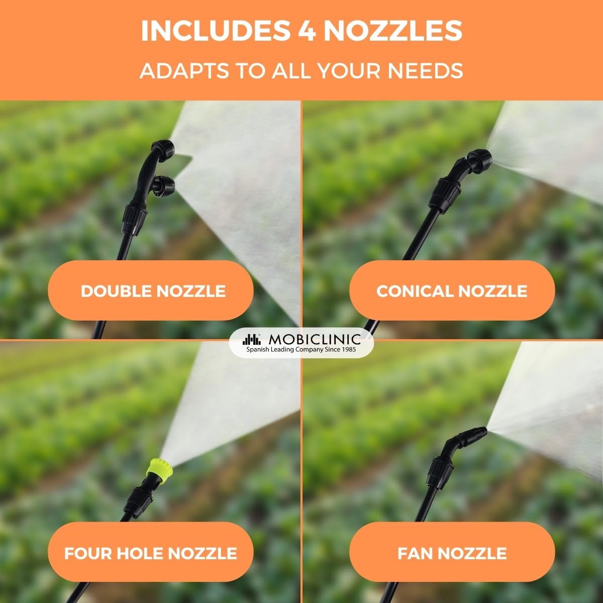 Mobiclinic?, Pump Sprayer, Capacity 16 L, Pressure Sprayer, Backpack, For Garden, Fumibug, Pump Sprayer, 4 Adjustable Nozzles, Light Weight 2,6 kg,