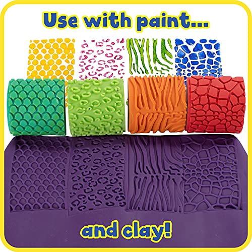READY 2 LEARN Paint and Dough Animal Rockers | Set of 4 | Ages 2+ | Easy to Grip Arts and Crafts Stampers for Kids | DIY Textures and Patterns