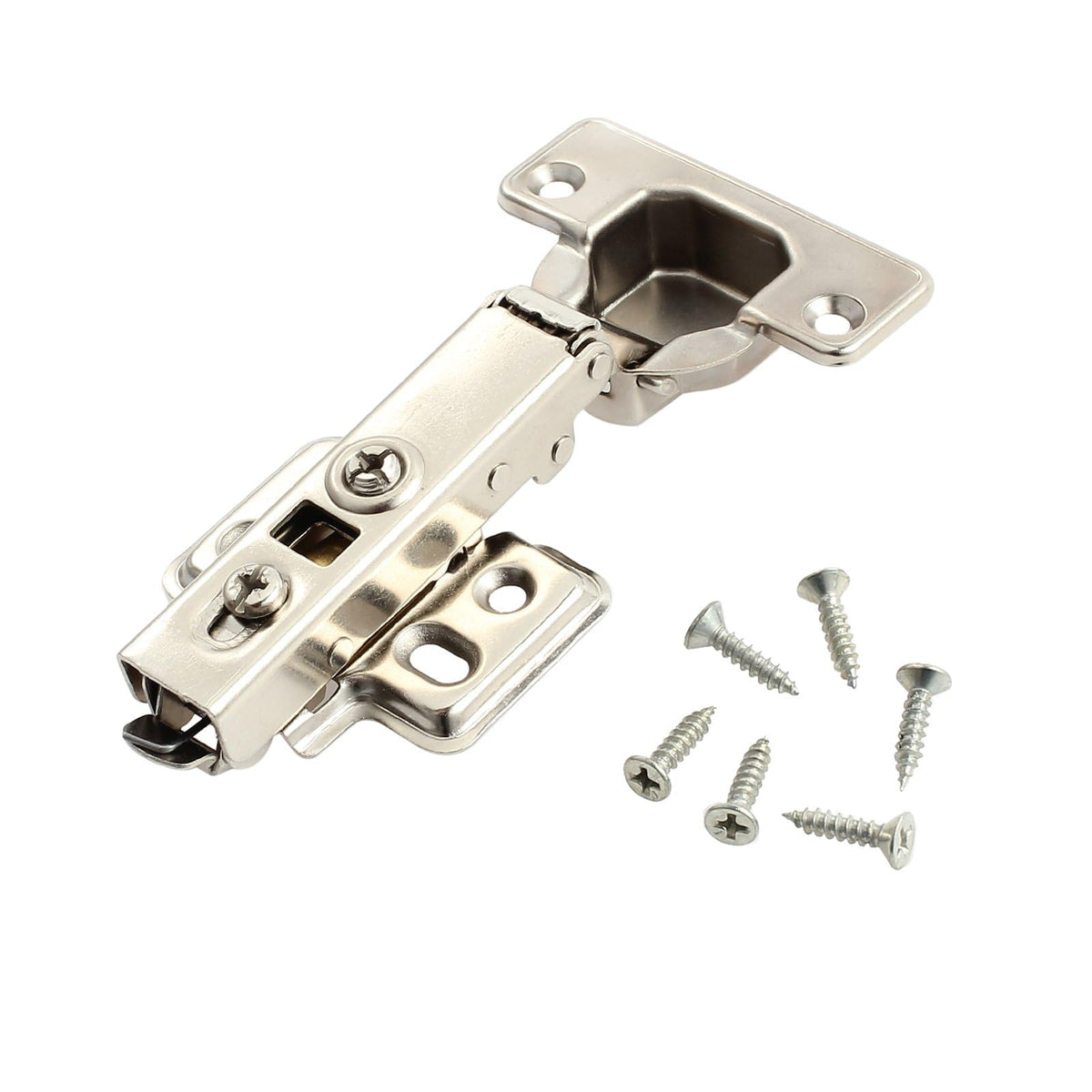 Kamtop 20 Pcs Cabinet Hinges, 110? Soft Close Kitchen Units Door Hinges with 120 Pcs Screws, 35mm Full Overlay Wardrobe Hinges Mute Concealed Cupboard