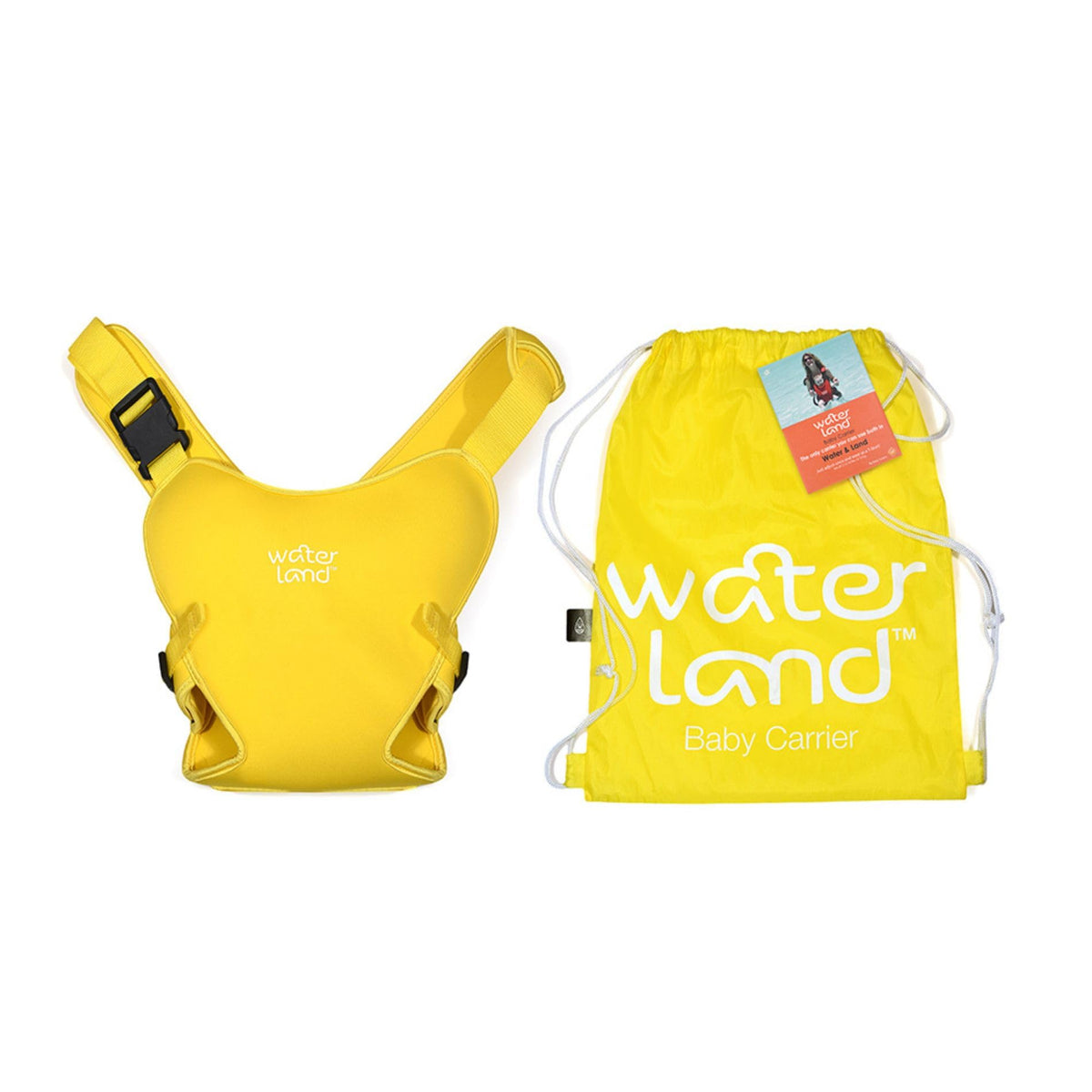 WaterLand Baby Carrier Innovative Carrier Seat for Water and Land Yellow - Waterproof Chest Strap for Toddlers with Adjustable Straps, Lightweight