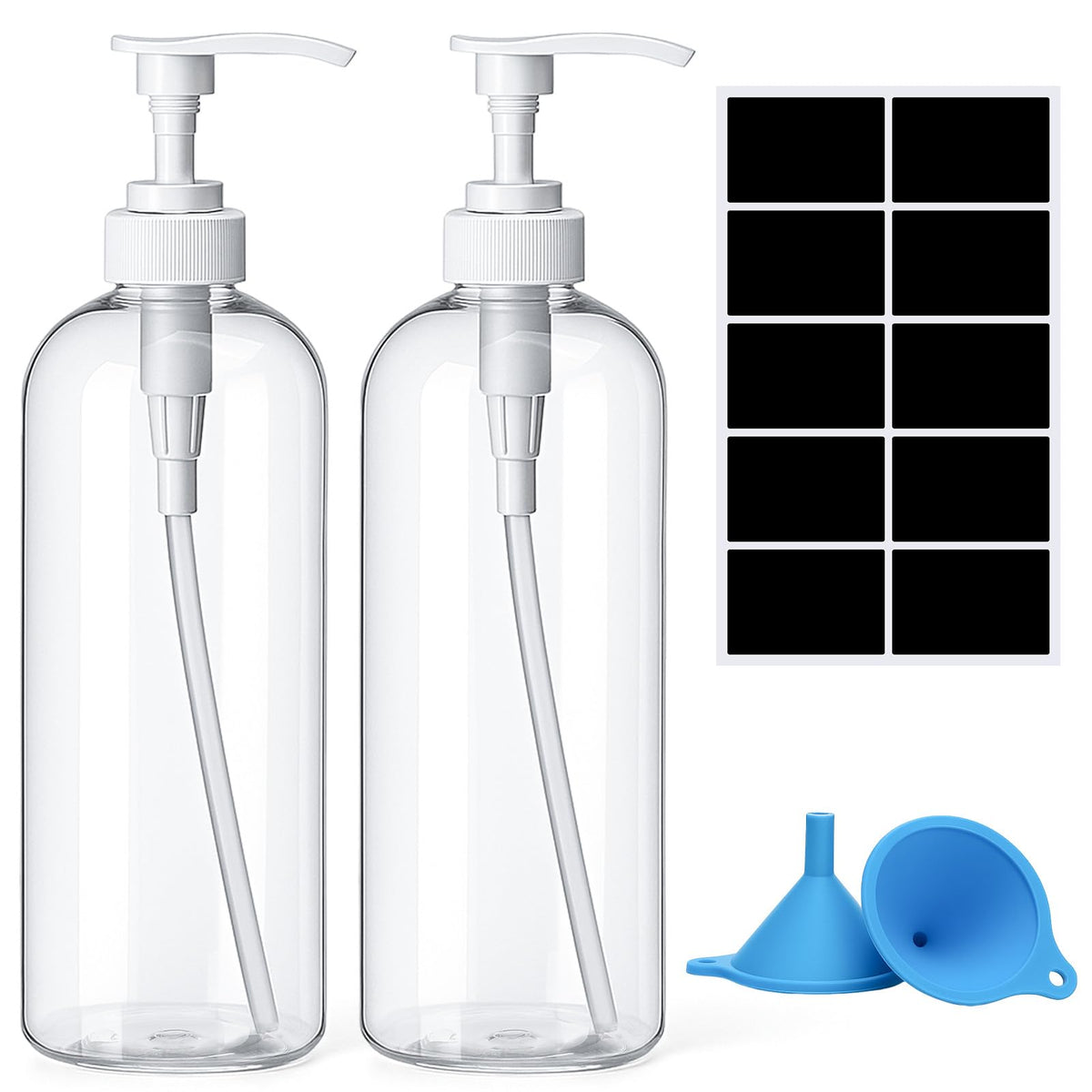 Invalidism 2Pcs Pump Bottle Dispenser 1000ML Refillable Press Bottles