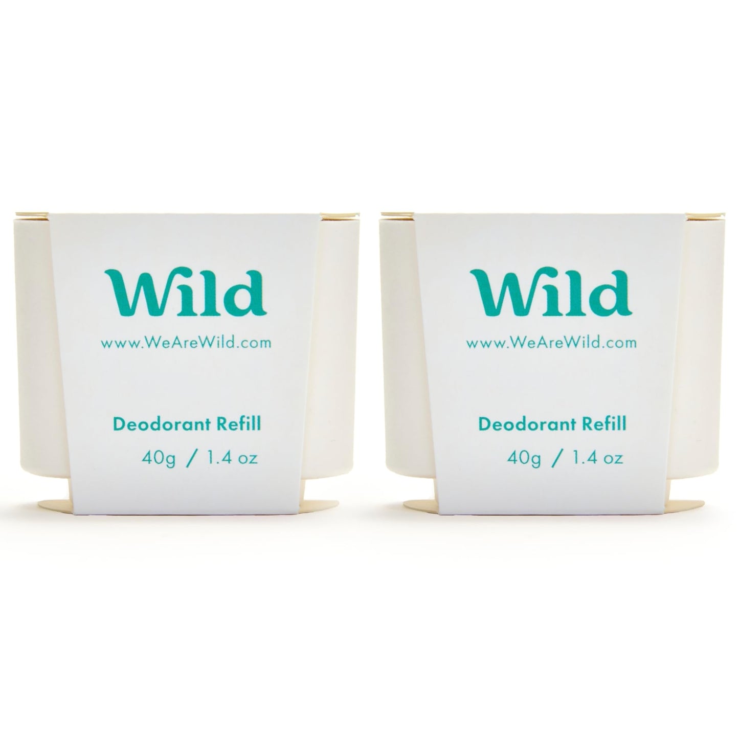 Wild - Natural Refillable Deodorant - Fresh Cotton & Sea Salt Refill Duo Pack - Vegan & Eco-Friendly - Aluminium Free - Long Lasting Protection -