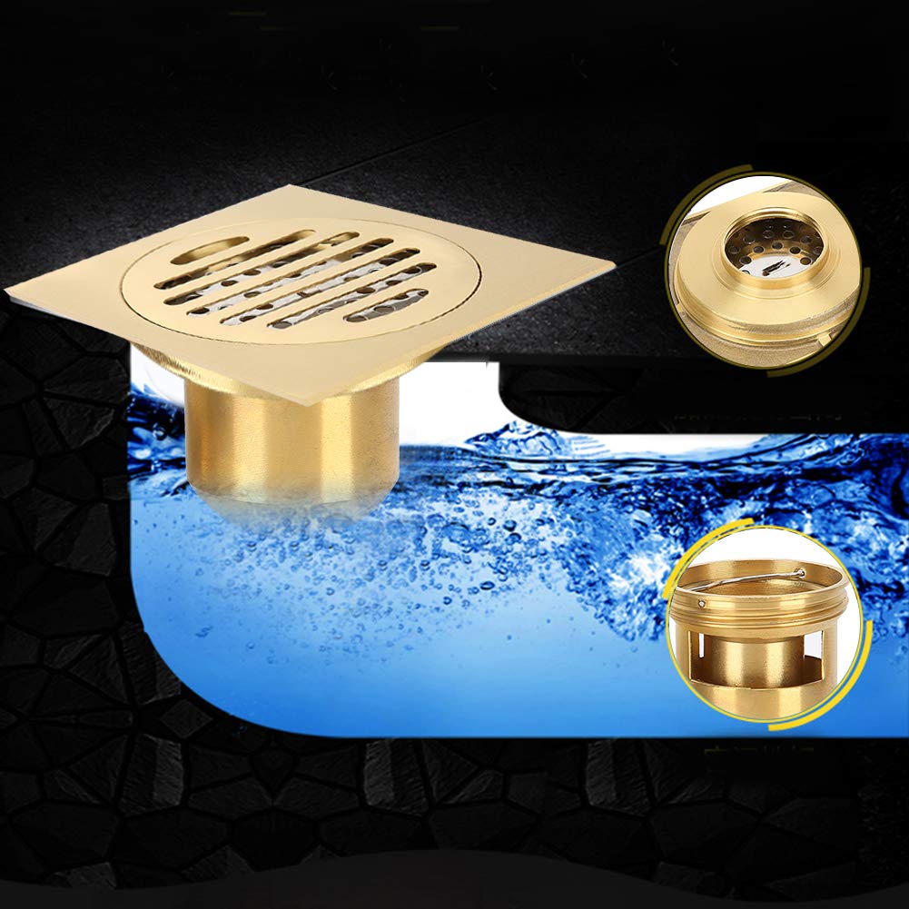 Brass Square Anti-odor Drain Double Filter