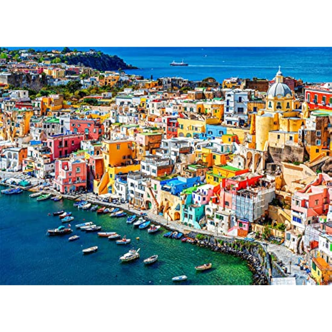 Procida Island Jigsaw Puzzles for Adults 1000 Piece Marina Corricella Jigsaws 1000 Pieces for Adults Gifts