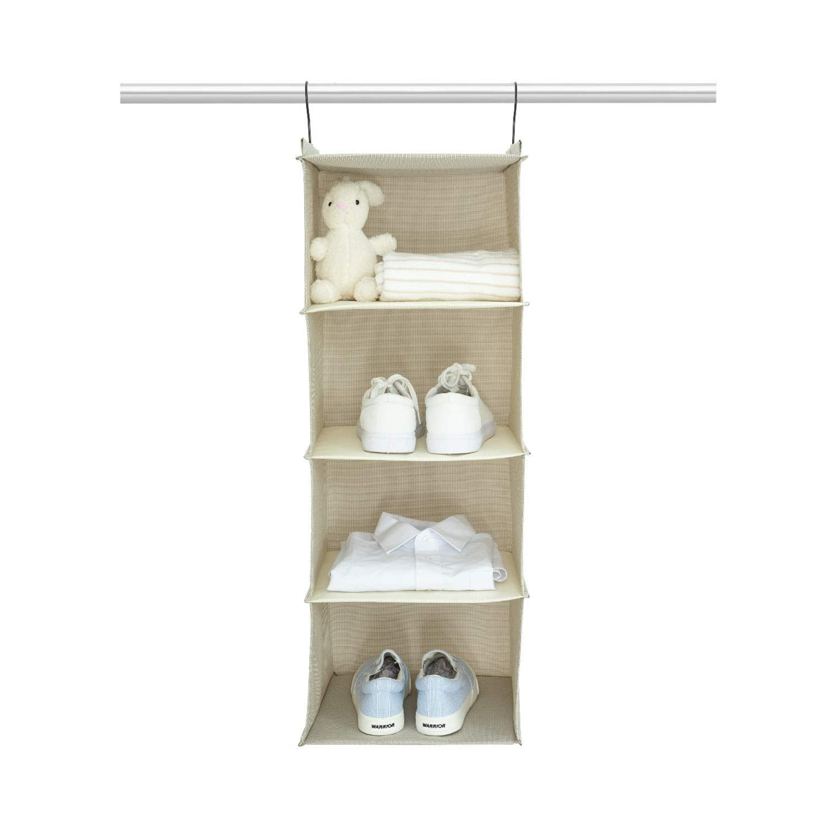 BrilliantJo Hanging Closet Organizer for Clothes Sweaters Advanced cloth 4 shelves Hanging Wardrobe Storage Shelves