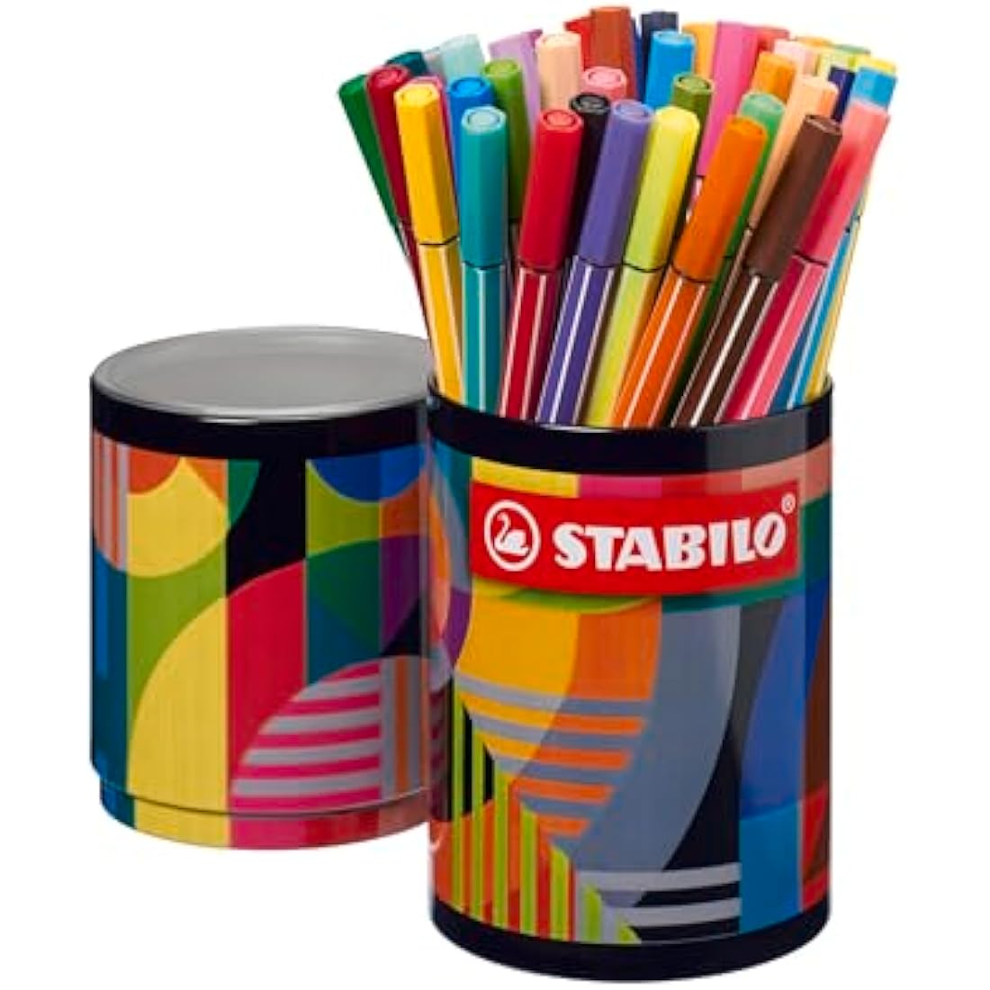 STABILO Pen 68 - Premium Fibre-Tip Pen - ARTY - Tin of 45 - Assorted Colours