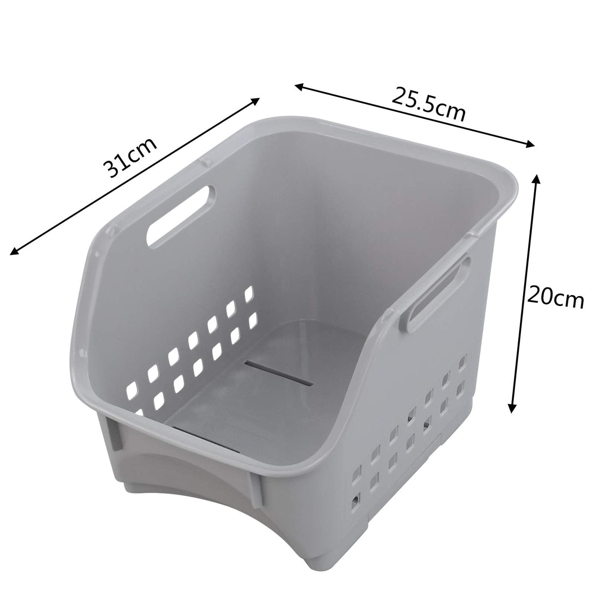 Asking Gray Stackable Storage Basket, 3-Tier Multi-Purpose Stacking Wire Organizer Kitchen Baskets Rack