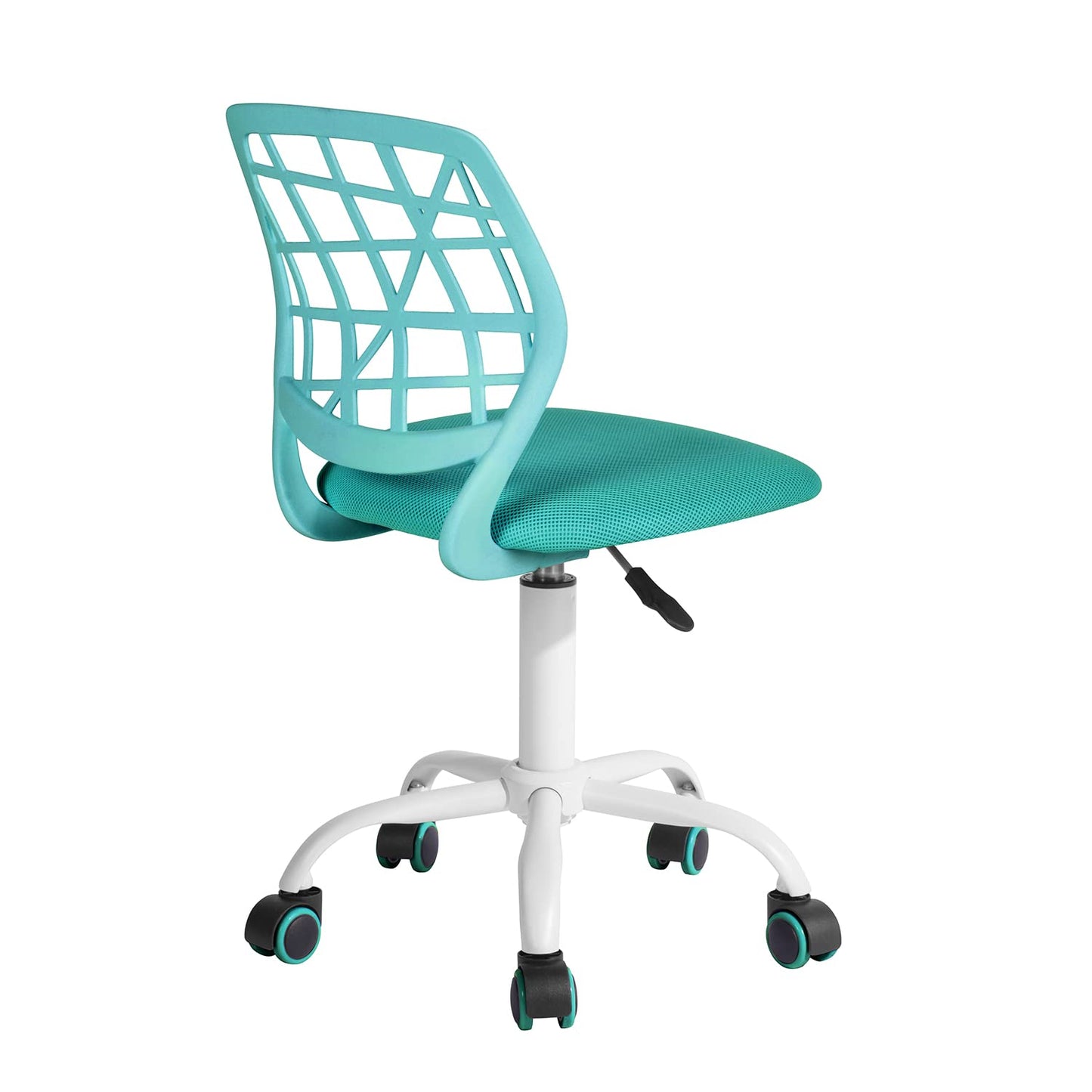 HOMYLIN Desk chair Computer chair Ergonomic Fabric Swivel Office Comfy chair Work Chair without Arms Height Adjustable Study chair, Turquoise I