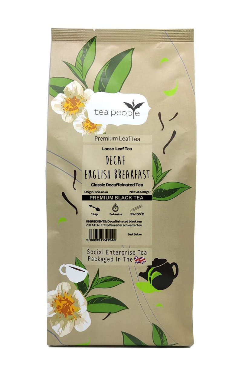 Tea People Decaf English Breakfast -500 g Loose Leaf Tea in Small Catering Pack, DEB-500g