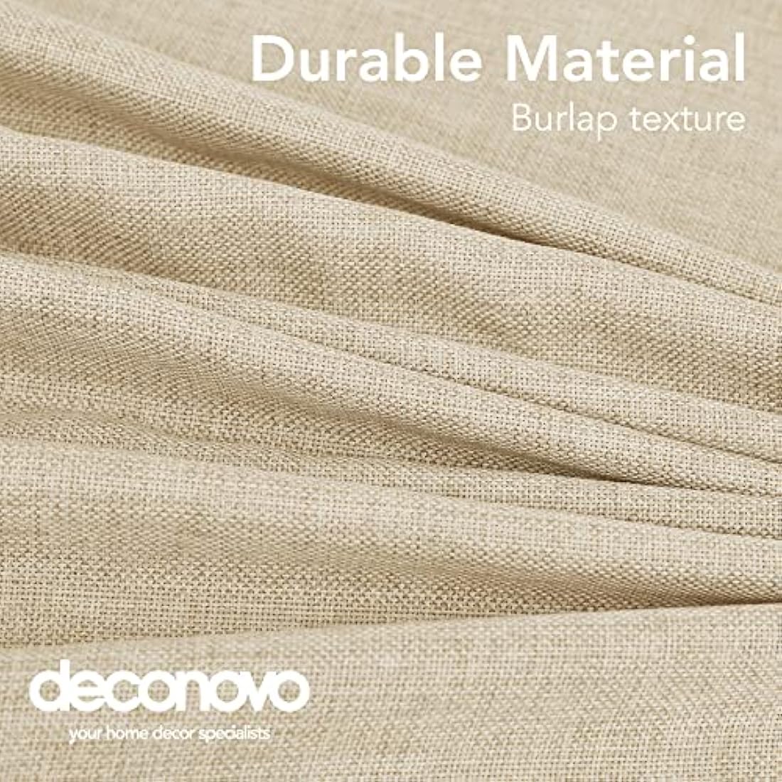 Deconovo Faux Linen Rectangle Water Resistant Table Cloth for Dinning Table 59x59in(150x150cm) Beige