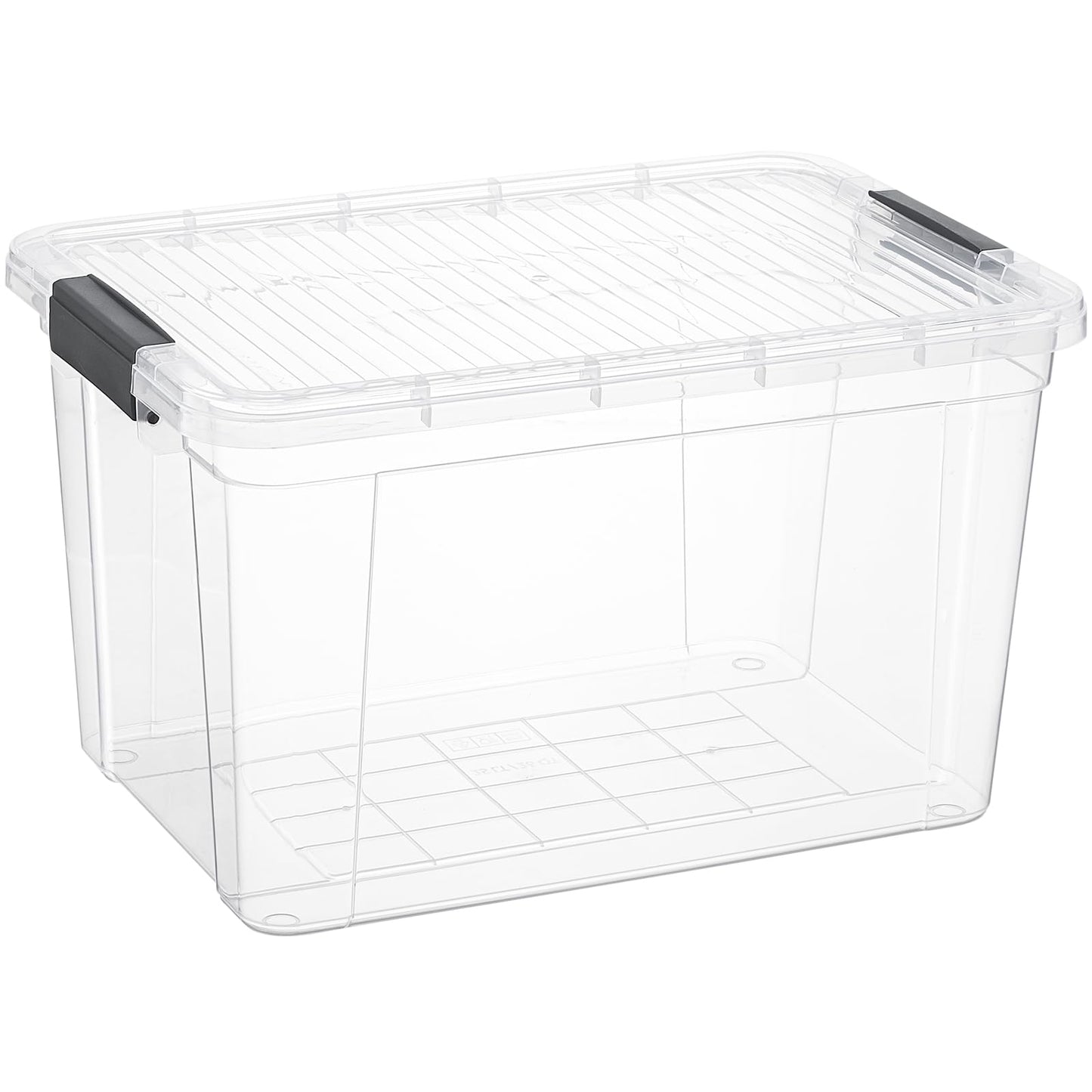 Superio Clear Storage Box with Lid, 26.5 Quart Plastic Container Bins for Organizing, Stackable Crates, BPA Free, Non Toxic, Odor Free